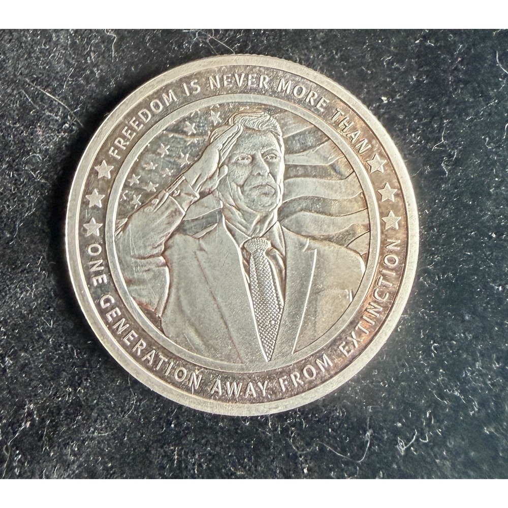 1980s President Ronald Reagan GoldCo 1/2oz 999 FINE Silver round C5134